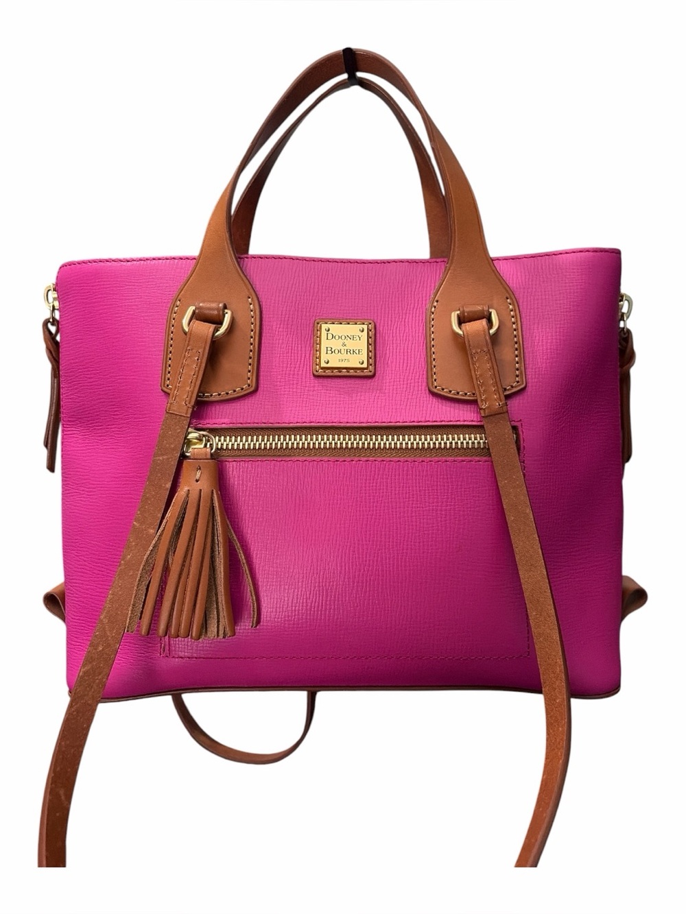 Dooney & Bourke NWOT Deep Fuchsia Morgan Shopper with Zipper Pouch and Key Tag - Picture 4 of 11